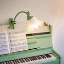 Axyaa Lily of the Valley Lamp: White Flower Shade, Flexible Stem, DC/AC Power, Pastoral Lighting