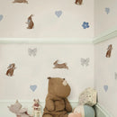 Axyaa Watercolor Bunny Wall Decal Stickers - Adhesive, Reusable, Cute Girls Room Decor