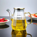 Axyaa Clear Glass Oil Bottle with Scale and Handle - Heat-resistant Soy Vinegar Sauce Container