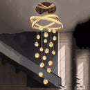 Axyaa Crystal Chandelier Stair Pendant Lamp Living Room Pendant Lights