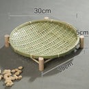 Axyaa Bamboo Dried Fruit Tray Decor Basket Stand Large Capacity Wedding