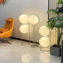 Axyaa Chrome Metal LED Floor Lamp with White Acrylic Ball - Modern Home Decor