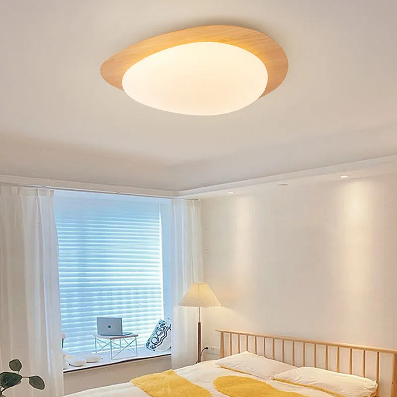 Axya Nordic Wood Texture LED Ceiling Lamp for Home Decor Lighting