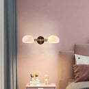 Axyaa Gold Brass Wood Sconce Lampshade Wall Lamp for Parlor & Bedroom