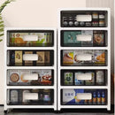 Axyaa 3-6 Tier Storage Cabinet, Large Capacity Organizer, Transparent Black for Living Room