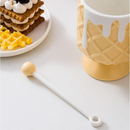 Axyaa Ceramic Ice Cream Coffee Cup with Spoon, High Beauty Milk Cup