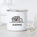 Axyaa Cartoon Panda Dog Enamel Coffee Mug Custom Name Kids Birthday Gift