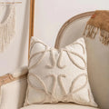 Axyaa Boho Chenille Geometric Lines Throw Pillow Cover - Set of Two