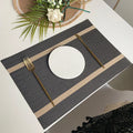 Axyaa 30x45cm Luxe Woven Vinyl Placemats for Kitchen & Dining