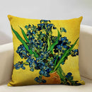 Axyaa Sunflower Oil Printed Cushion Cover - Van Gogh Inspired Decor Pillow Case