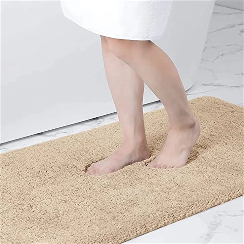 Axyaa Plush Microfiber U-Shaped Bathroom Mat Soft Absorbent Non-Slip Toilet Rugs