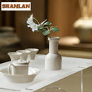 Ash Crockery Vase Set by Axyaa: Luxury Room Decor & Tea Set Craft