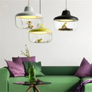 Axyaa Clear Glass Pendant Lamp: Cartoon LED Hanging Light for Living Room & Cafe