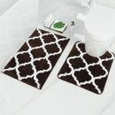 Axyaa Soft Shaggy Bathroom Mat Set - 2 Pcs Non-Slip Plush Toilet Rug