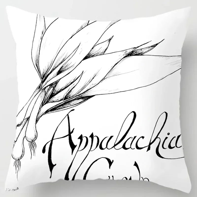 Axyaa Boho Style Ink Painting Pillow Sleeve for Home Decoration