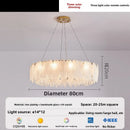Axyaa Luxury Feather Glass Crystal Pendant Chandelier for Modern Home Decor.