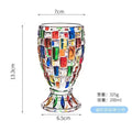 Axyaa Hand-painted Glass Candy Jar with Woven Pattern Whiskey Glass