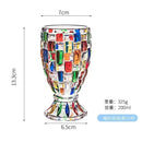 Axyaa Hand-painted Glass Candy Jar with Woven Pattern Whiskey Glass