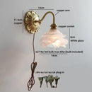 Axyaa Flower Design LED Wall Light Antique Gold Modern Bathroom Bedside Lamp