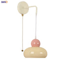 Axyaa Nordic LED Wall Light: Adjustable Glass Bedside Lamp with Pull Chain Switch