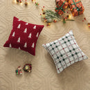 Axyaa Christmas Tree Chenille Pillow Cover, Festive Double-Sided Jacquard Design