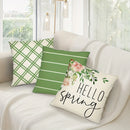 Axyaa Floral Green Plaid Striped Pattern Sofa Cushion Cover 45x45cm
