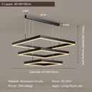 Axyaa Black Aluminum Square Pendant Light - Modern LED Hanging Lamp for Home Loft