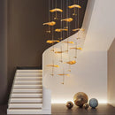 Axyaa Lotus Leaf Chandelier: Luxury Copper Dining Room Pendant Light