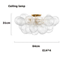 Axyaa Glass Bubble Ceiling Chandelier - Luxury LED Hanging Lamp for Living Dining Room