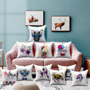 Axyaa Animal Print Pillowcase in Peach Skin Fabric - Modern Simple Cartoon Design