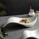 Axyaa Leafy Ceramic Salad Sashimi Cold Dish Plate Set