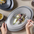 Axyaa Oval Ceramic Fish Plate Dessert Sushi Dish Specialty Tableware