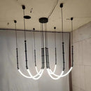 Axyaa LED Bar Counter Chandeliers: Minimalist Art Decor for Restaurant, Villa, Hotel Lobby