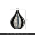 Axyaa Glass Vase: Black White Ink High End Big Belly Small Mouth Home Decor