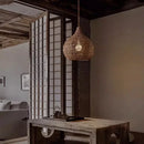 Axyaa Rattan Chandelier: Elegant LED Pendant Light for Home, Restaurant & Hotel