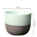 Axyaa Retro Rough Pottery Teacups Set, Handmade Ceramic Coffee Mug, Kung Fu Tea Cup