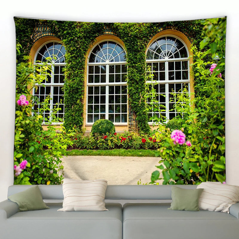 Axyaa Flower Tapestry: Garden Wall Hanging and Outdoor Home Decor