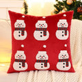 Axyaa Christmas Red Santa Claus Embroidered Cushion Cover - Home Decor