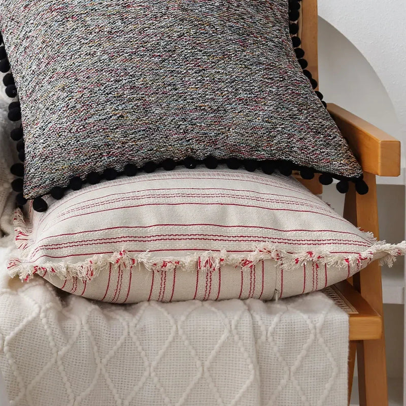 Boho Style Tassel Cushion Cover - Axyaa Retro Sofa Throw Pillowcase