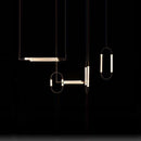 Axyaa Art Deco LED Chandelier in Gold, Black, and Chrome Finishes