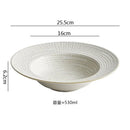 Axyaa Ceramic Bead Dot Straw Hat Soup Salad Pasta Dessert Plate