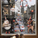 Axyaa Christmas Window Clings, Snowman & Candy House Static Stickers Decoration