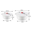 Axyaa Round Microwave Lunch Box Set with Lid for Fresh Food Storage