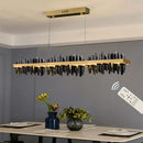 Axyaa Gold/Black LED Modern Chandelier for Dining Room and Kitchen Island