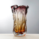 Axyaa Hollowed Art Gradient Glazed Vase with Pleated Mouth for Fresh Flower Arrangements