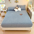 Axyaa Plush Jacquard Velvet Fitted Bed Sheet for Double King Queen Bed