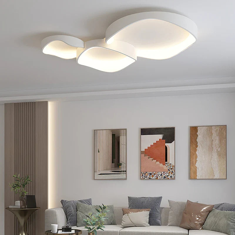 Axyaa White LED Ceiling Chandelier with Remote Control