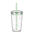 Axyaa Tritan Tumbler Cup with Straw & Lid Transparent Plastic for Cold Beverages