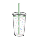 Axyaa Tritan Tumbler Cup with Straw & Lid Transparent Plastic for Cold Beverages