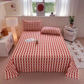 Axyaa Grid Striped Brushed Cotton Flat Sheet for Single Double Bed Top Linens